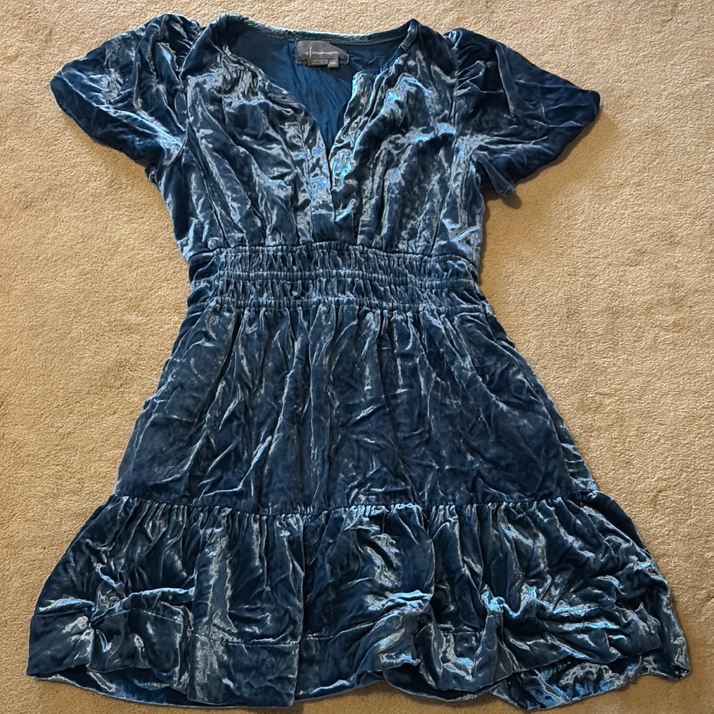 Anthropologie Velvet Mini Dress
